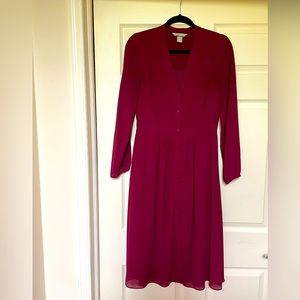 H&M Women’s Long Sleeve Maroon Dress - Size 2